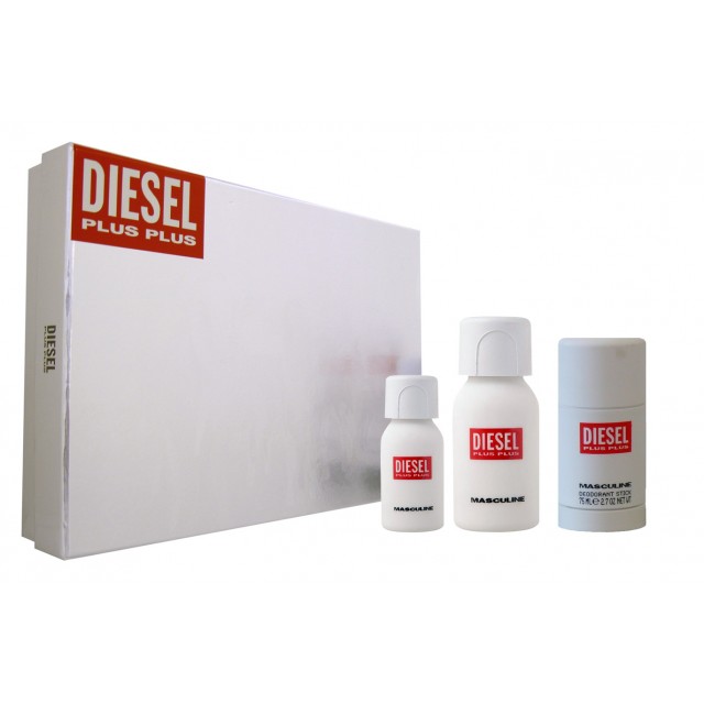 DIESEL Plus Plus Masculine SET: EDT 75ml + deo stick 75ml + EDT 30ml