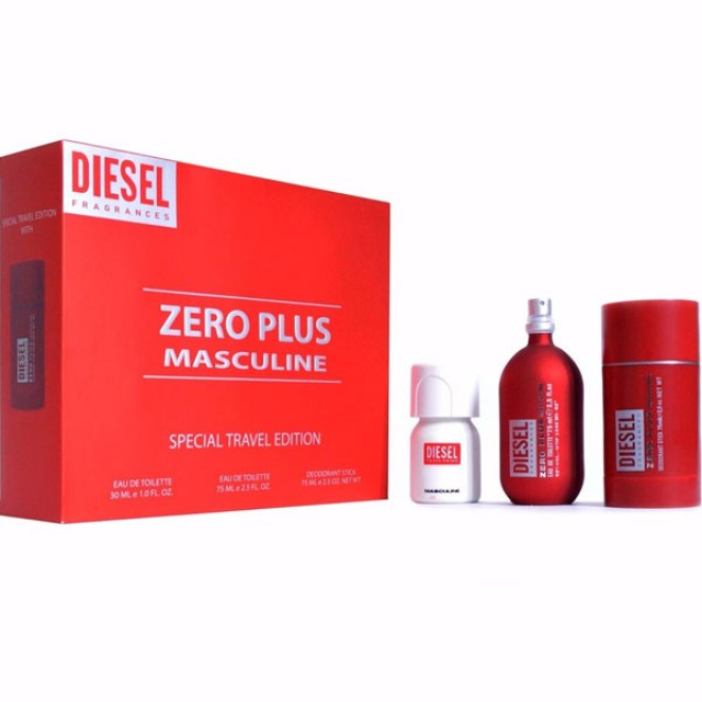 DIESEL Zero Plus Masculine SET: EDT 75ml + deo stick 75ml + Plus Plus EDT 30ml